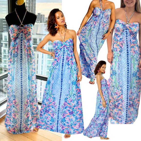 Lilly Pulitzer Dresses & Skirts - 🆕 LILLY PULITZER 🧿 NWOT Viv Maxi Dress, Multi Hidden Treasures - Sz US 6